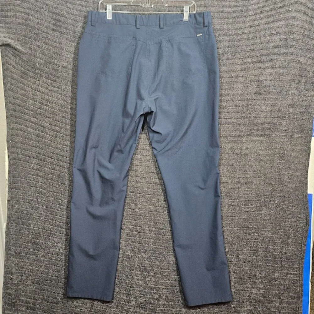 Men's Golf Pants 36x32 Navy 5-Pocket Performance Flat Front Greg‎ Norman
